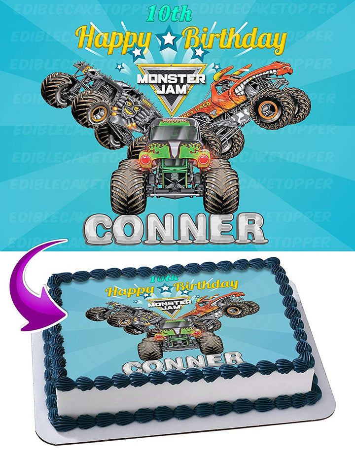 Monster Truck Grave Digger MaxD El Toro Loco Monster Jam Edible Cake Toppers