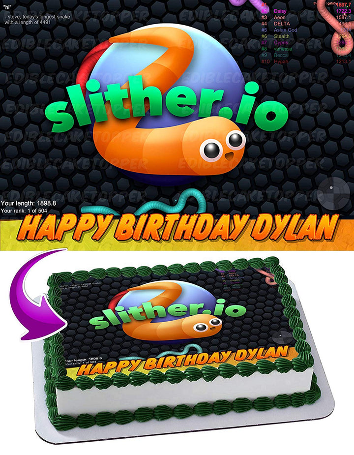 Slither io Edible Cake Toppers