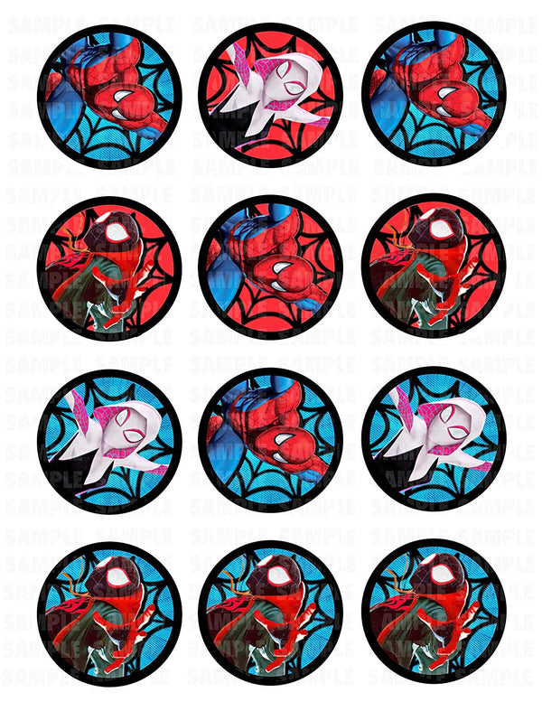 Spider Boy Into the SpiderVerse Edible Cupcake Toppers