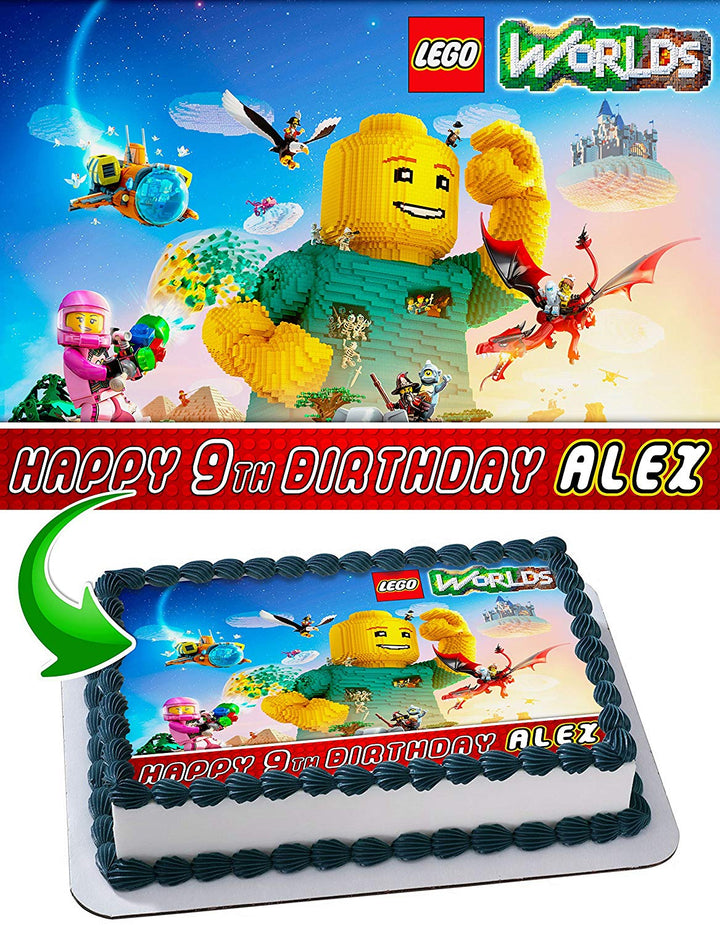 Lego Worlds Edible Cake Toppers