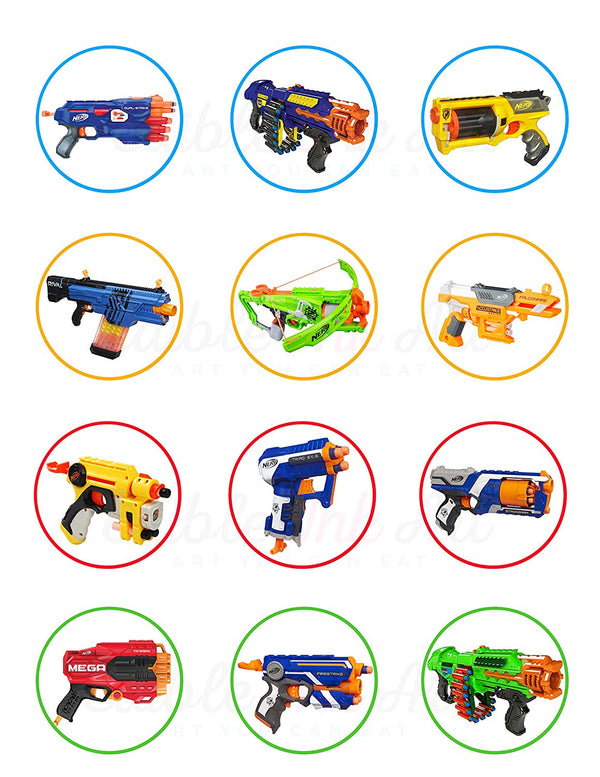 Toys Blaster Guns Edible Cupcake Toppers
