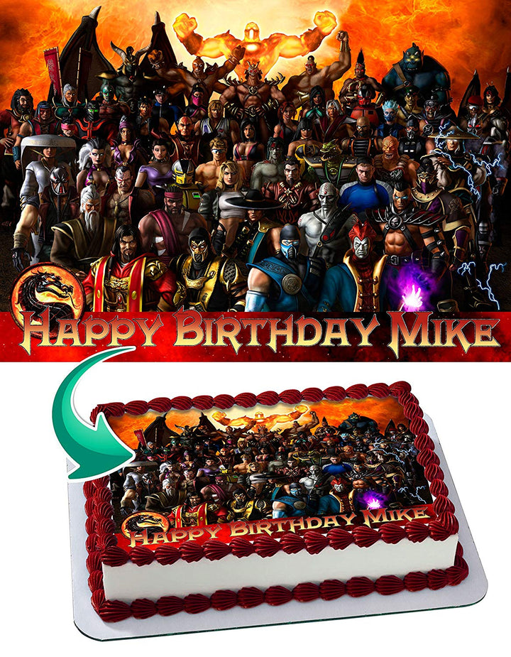 Mortal Gamers Fun Kombat Edible Cake Toppers