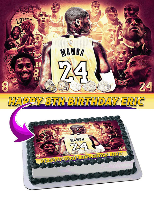 Kobe Basketball 24 8 Los Angeles Lakers Edible Cake Toppers