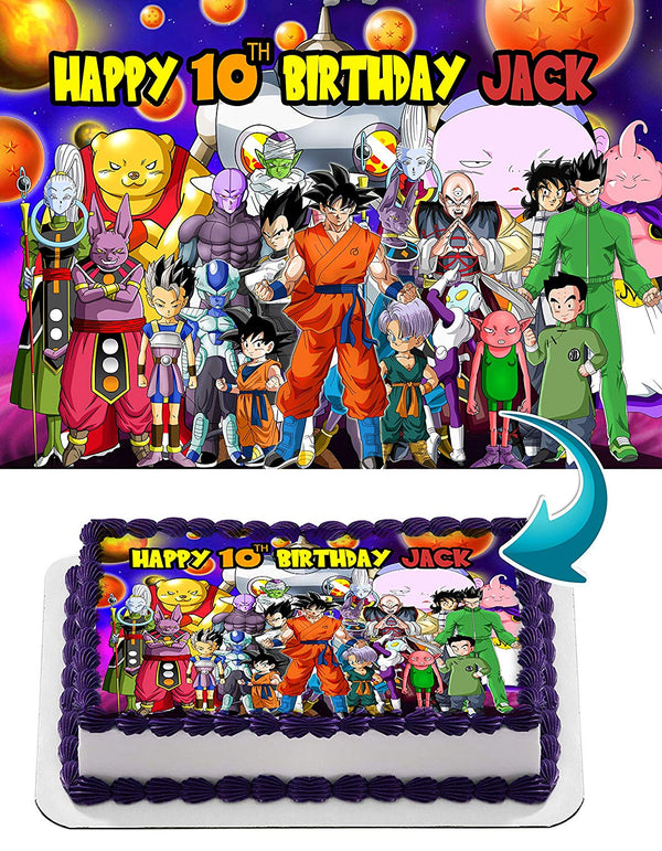 Dragon Fight Super Goku Vegeta Gohan Anime Dragon Fight Z Edible Cake Toppers