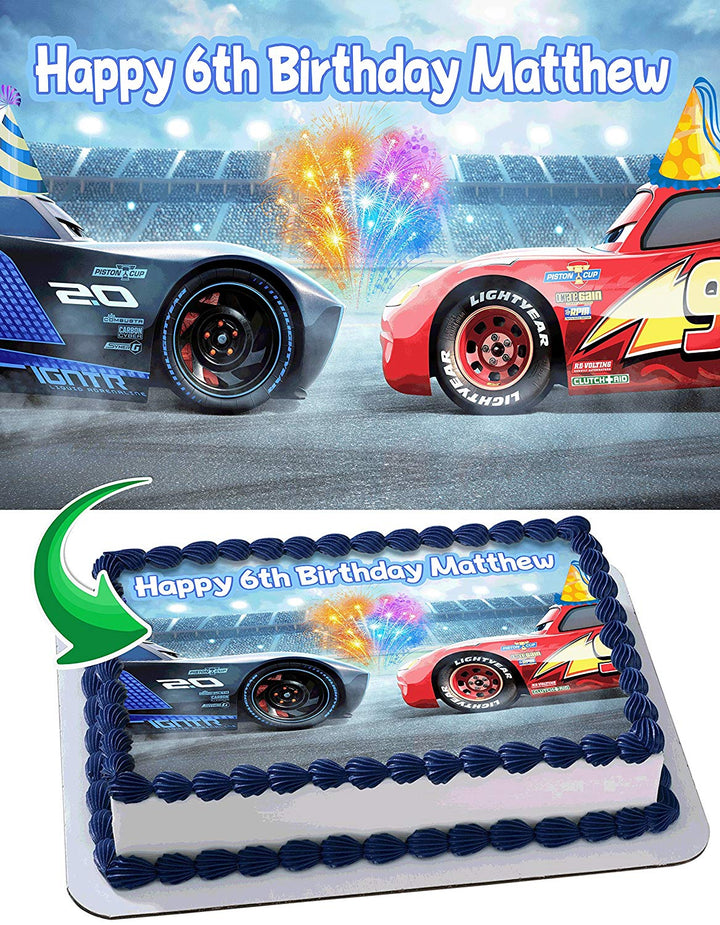 Lightning MCqueen Cars 3 Disney Pixar Edible Cake Toppers