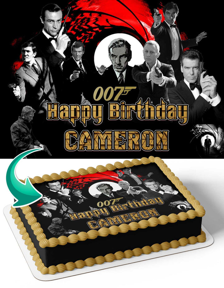 James Bond Edible Cake Toppers