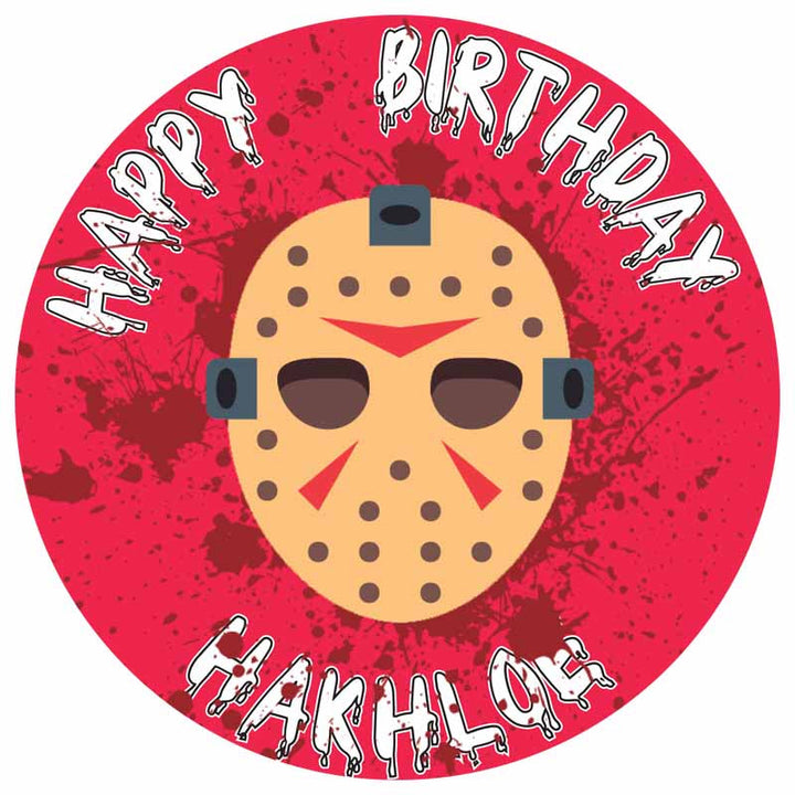 Jason Topper Jason Voorhees Edible Cake Toppers Round – Edible Cake Topper Corp
