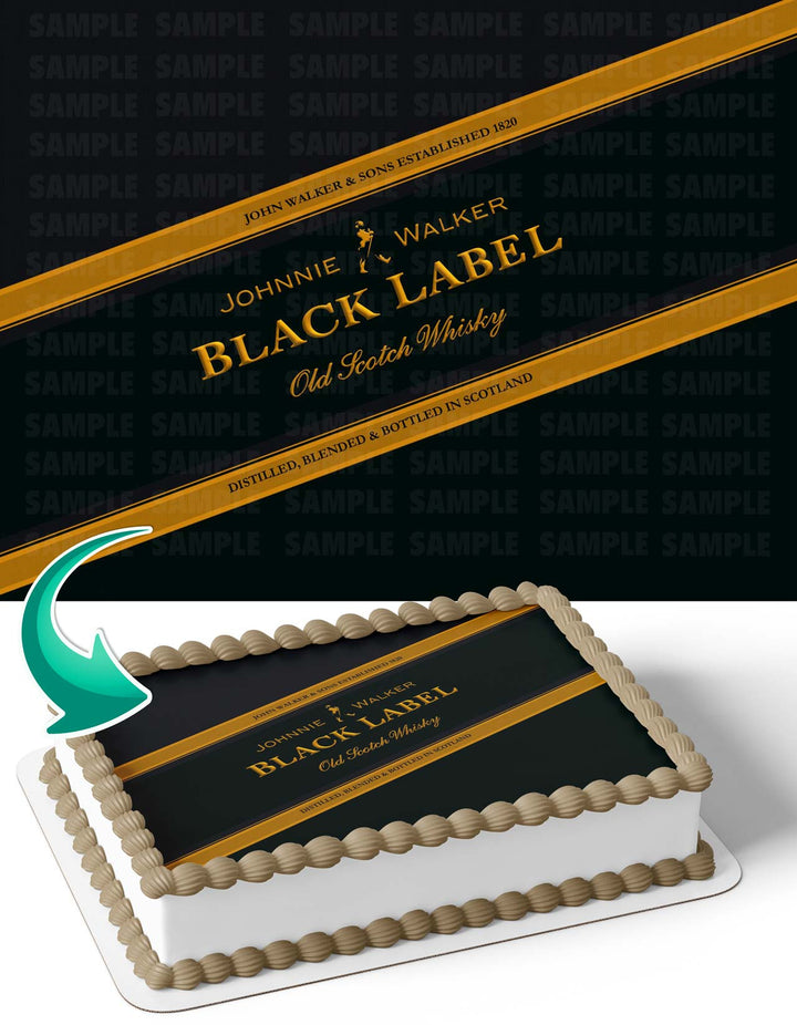 Johnnie Walker Black BL Label Edible Cake Toppers