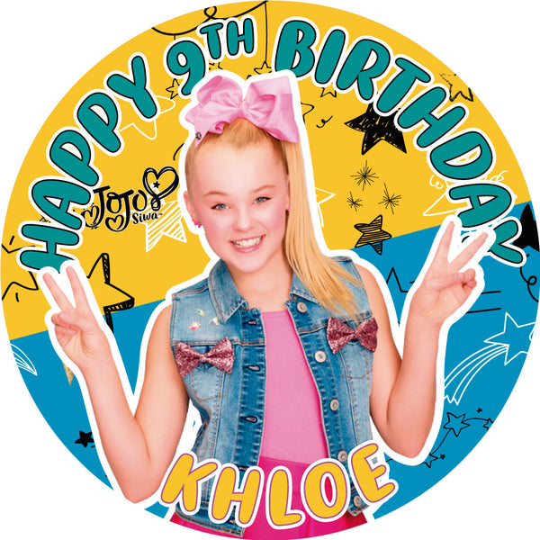 JoJo Siwa C Edible Cake Toppers Round