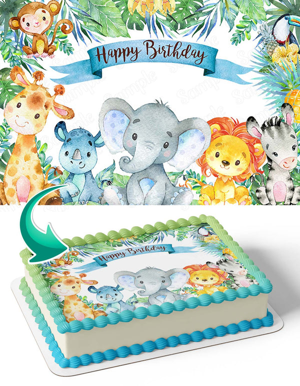 Jungle Safari Animals WildJAS Edible Cake Toppers