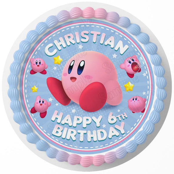 Kirby Edible Cake Toppers Round