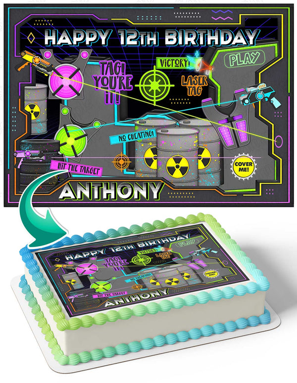 Laser Tag Guns Edible Cake Toppers