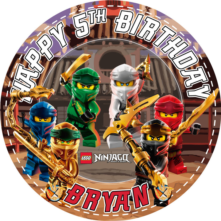 Legho Ninjago Edible Cake Toppers Round