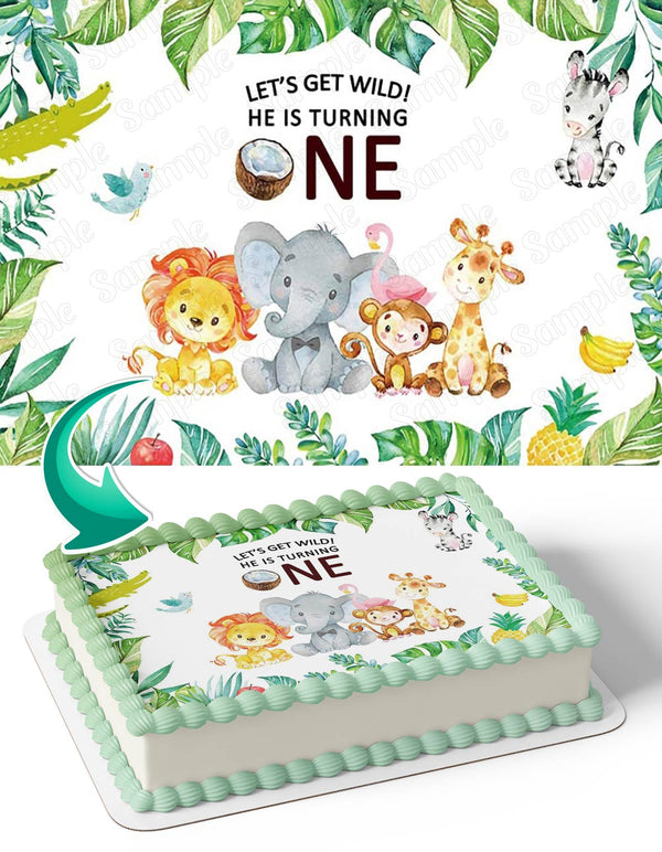 Lets Get Wild He Is Turning One Edible Cake Toppers