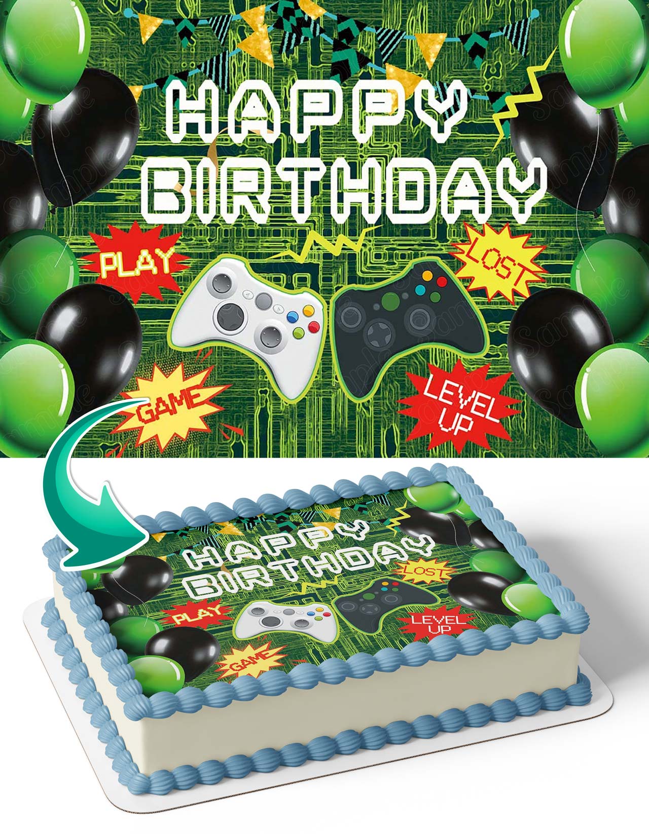Level Up Gamer Xbox OP Edible Cake Toppers – Ediblecaketopper