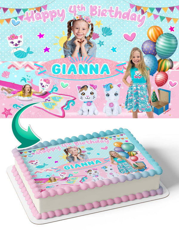 Like Nastya Pink Girls Cute Youtube Edible Cake Toppers