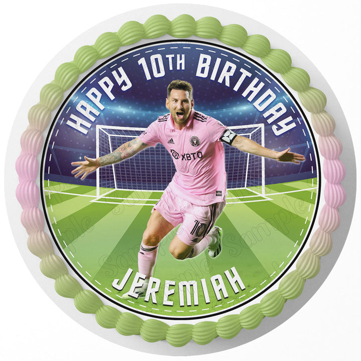 Messi Miami Edible Cake Toppers Round