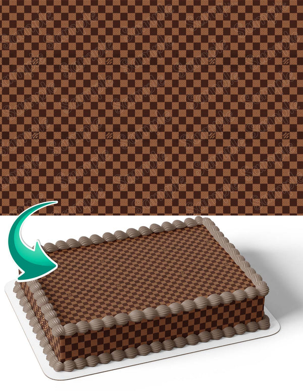 Louis Vuitton Damier Patterns Layout Wrap OG Edible Cake Toppers