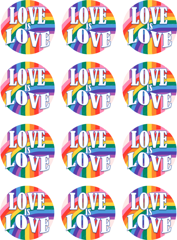 Love is Love Edible Cupcake Toppers