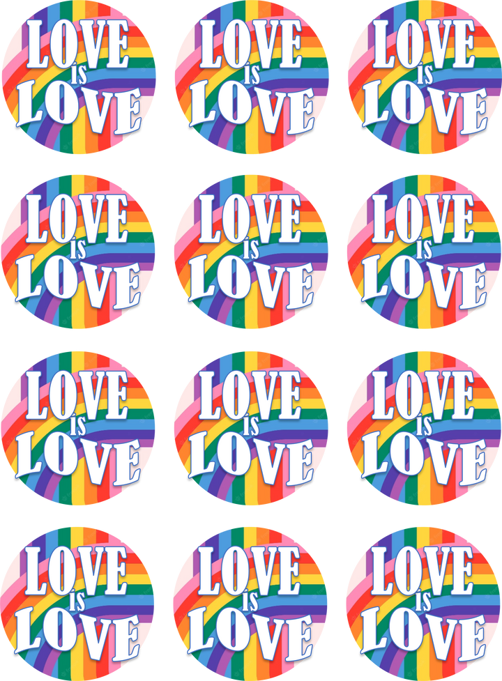 Love is Love Edible Cupcake Toppers