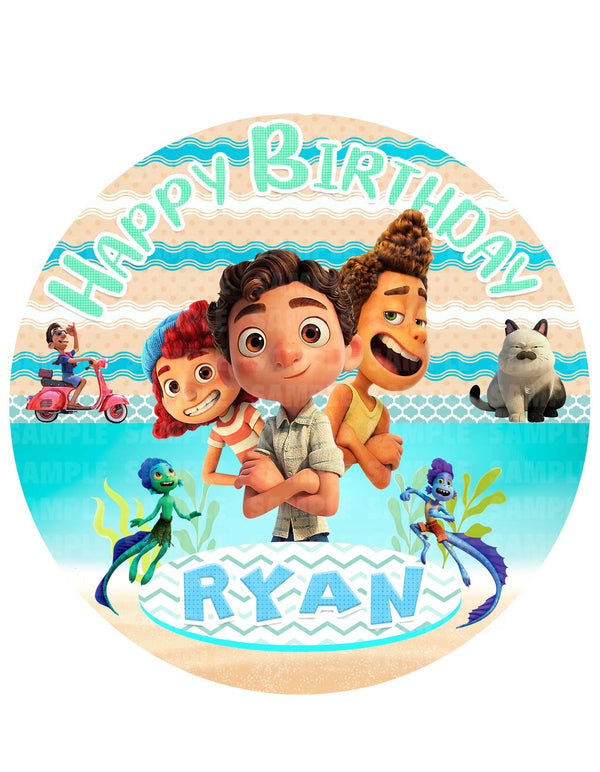 Luca World Fun Kids Edible Cake Toppers Round