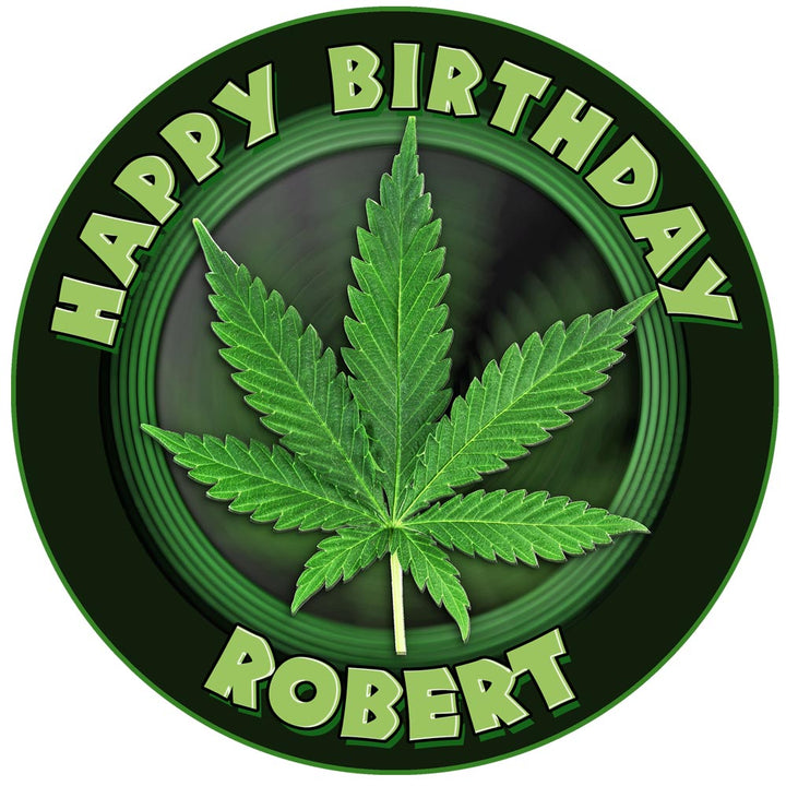Marijuana marihuana Edible Cake Toppers Round