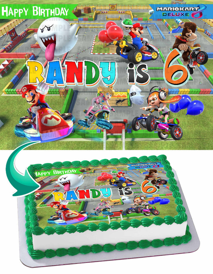 Mario kart 8 Deluxe Edible Cake Toppers