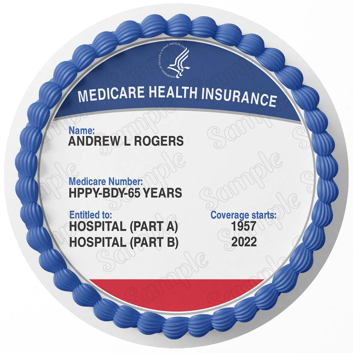 Medicare Health Insurance Edible Cake Toppers Round