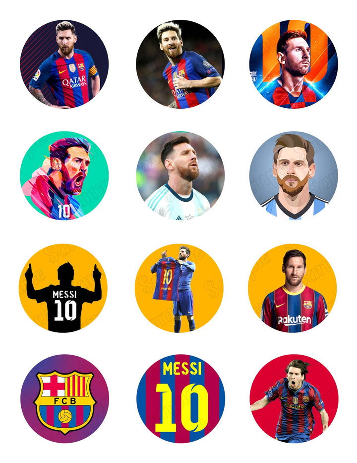 Messi Soccer Leo Edible Cupcake Toppers