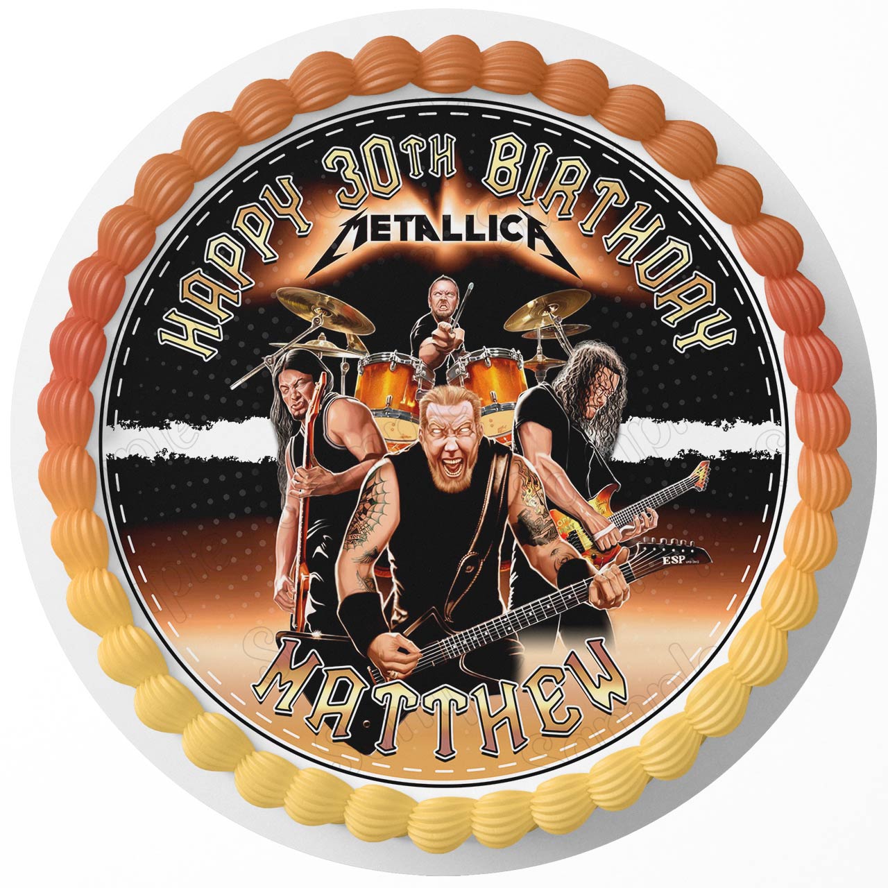 Classic Rock Band Themed Edible Cake Toppers Round – Edible Cake Topper ...