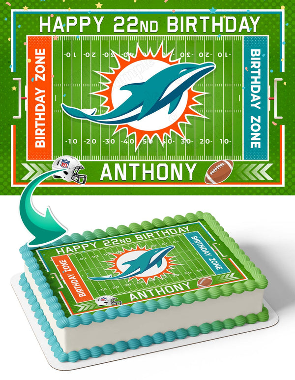 Miami Dolphins Edible Cake Toppers