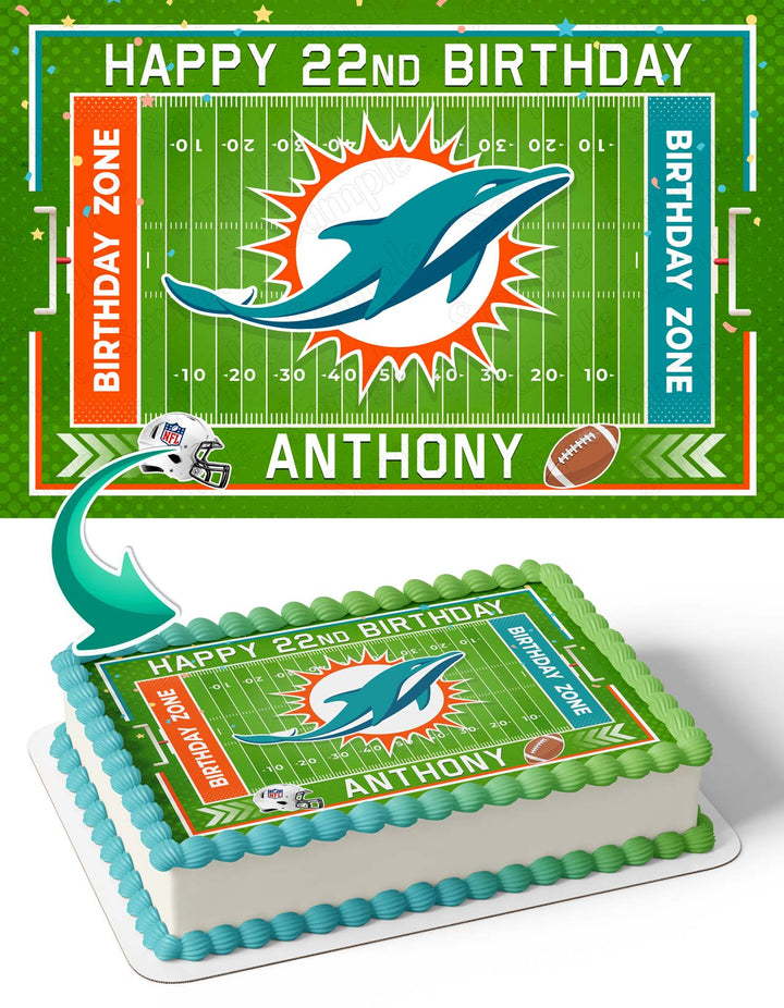 Miami Dolphins Edible Cake Toppers