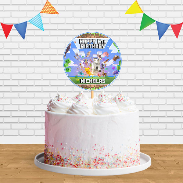 Pixel Game Kids Blocks Topper Centerpiece Birthday Party Decorations CP913