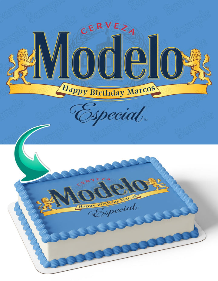 Modelo Beer Blue Edible Cake Toppers