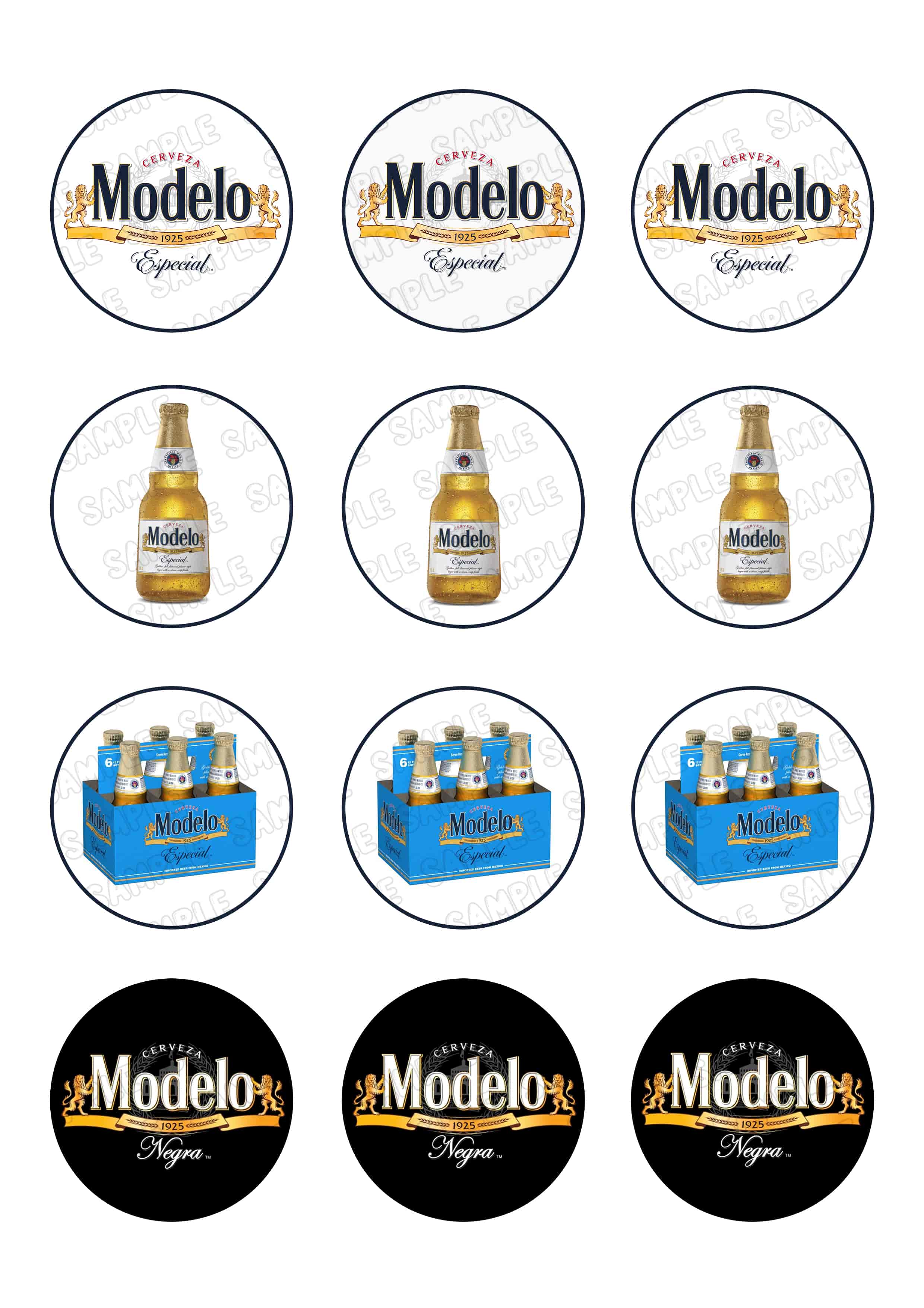 Modelo Beer Edible Cupcake Toppers – Ediblecaketopper