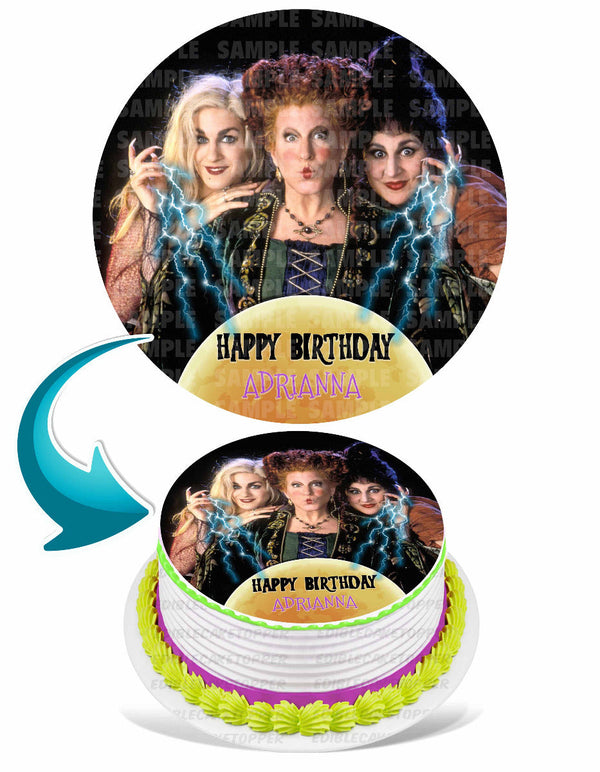 Hocus Pocus Edible Cake Toppers Round