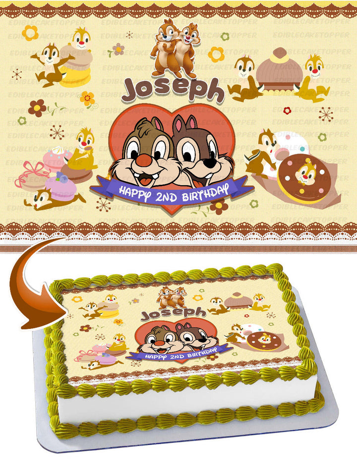Chip Dale Themed Kids Fun Edible Cake Toppers