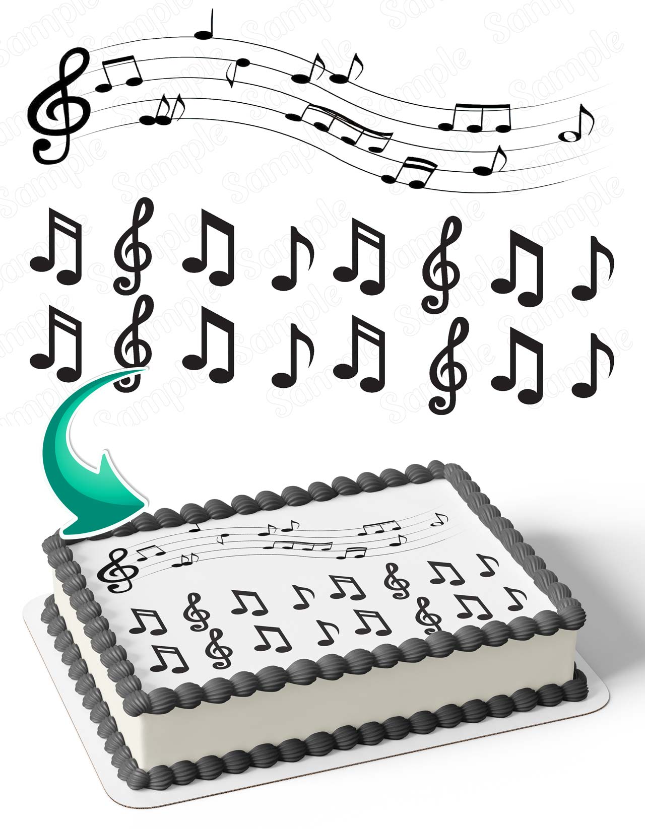Musical Notes Symbols Edible Cake Toppers – Ediblecaketopper
