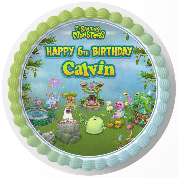 Singing Monsters Gamers Edible Cake Toppers Round