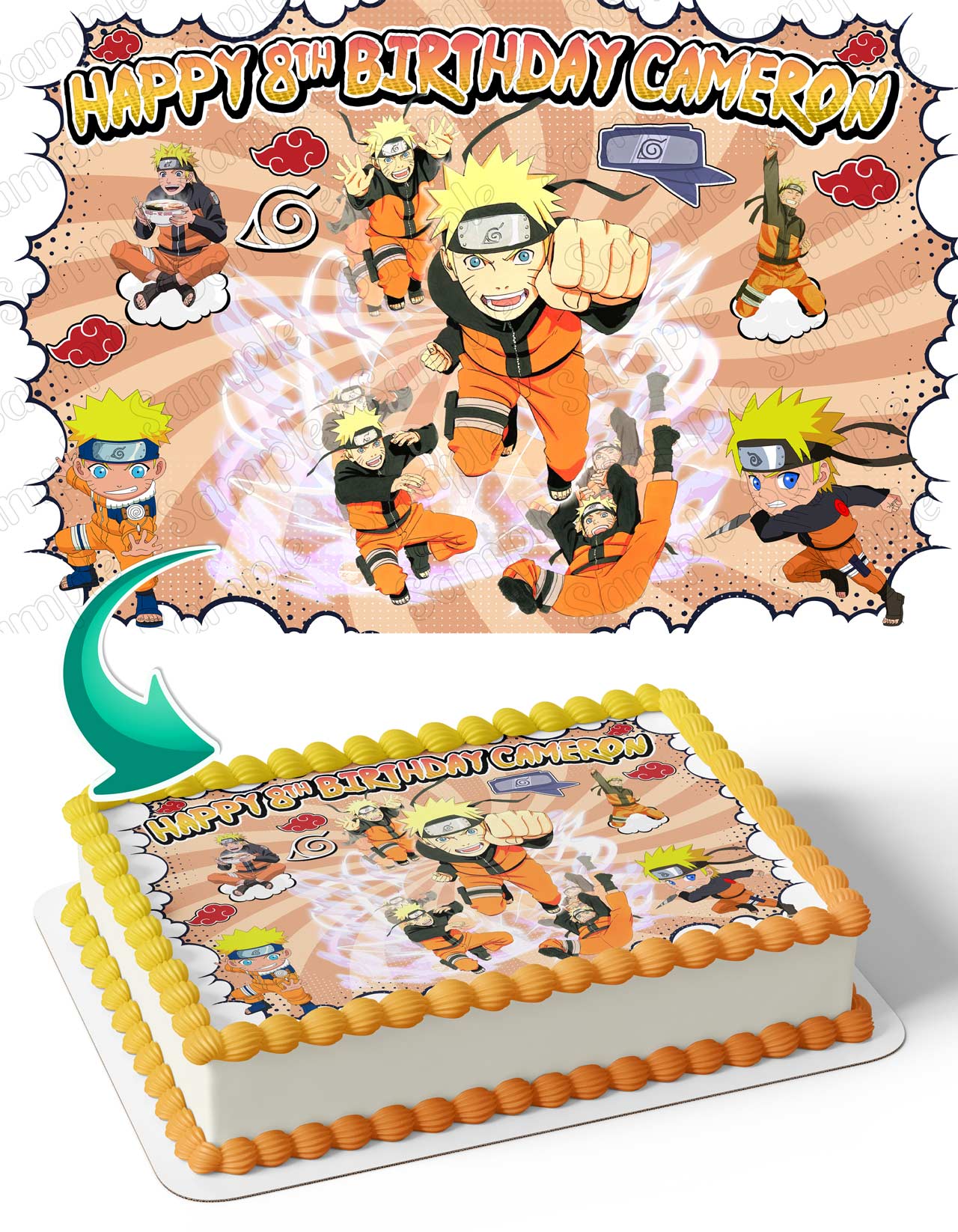 Naruto Boruto Ninja Edible Cake Toppers – Edible Cake Topper Corp