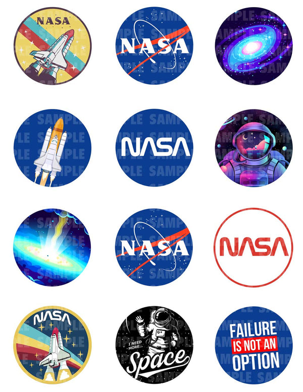 Nasa Galaxy Space Edible Cupcake Toppers