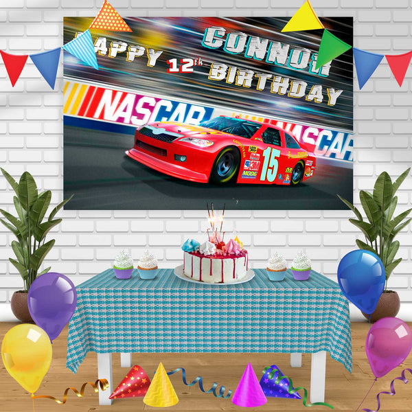 Nascar Speed Racing Birthday Banner Personalized Party Backdrop Decoration