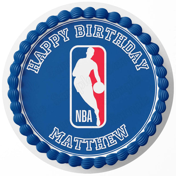 Basketball Sport Fan Edible Cake Toppers Round