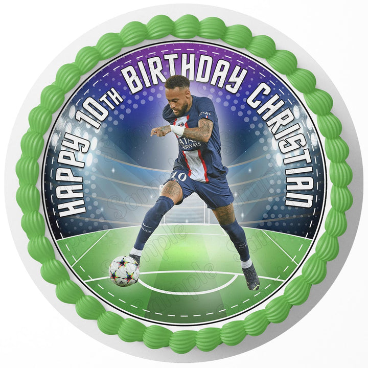 Neymar Star Soccer Edible Cake Toppers Round