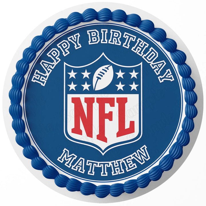 American Football Sport Fan Edible Cake Toppers Round