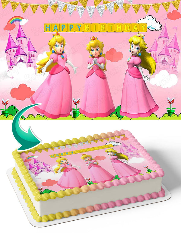 Nintendo Princess Peach Mario Bros YB Edible Cake Toppers