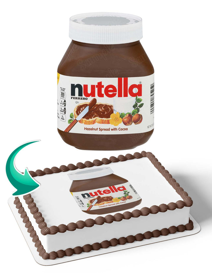 Nutella Bottle Cake Deco Wrap Edible Cake Toppers