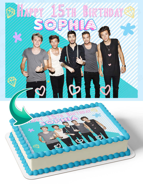 1 Direction Team Band Boys Girls Edible Cake Toppers