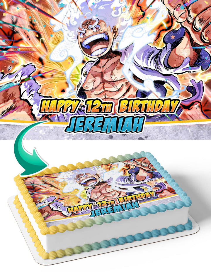 One Piece Monkey D Luffy Gear 5 Anime Edible Cake Toppers
