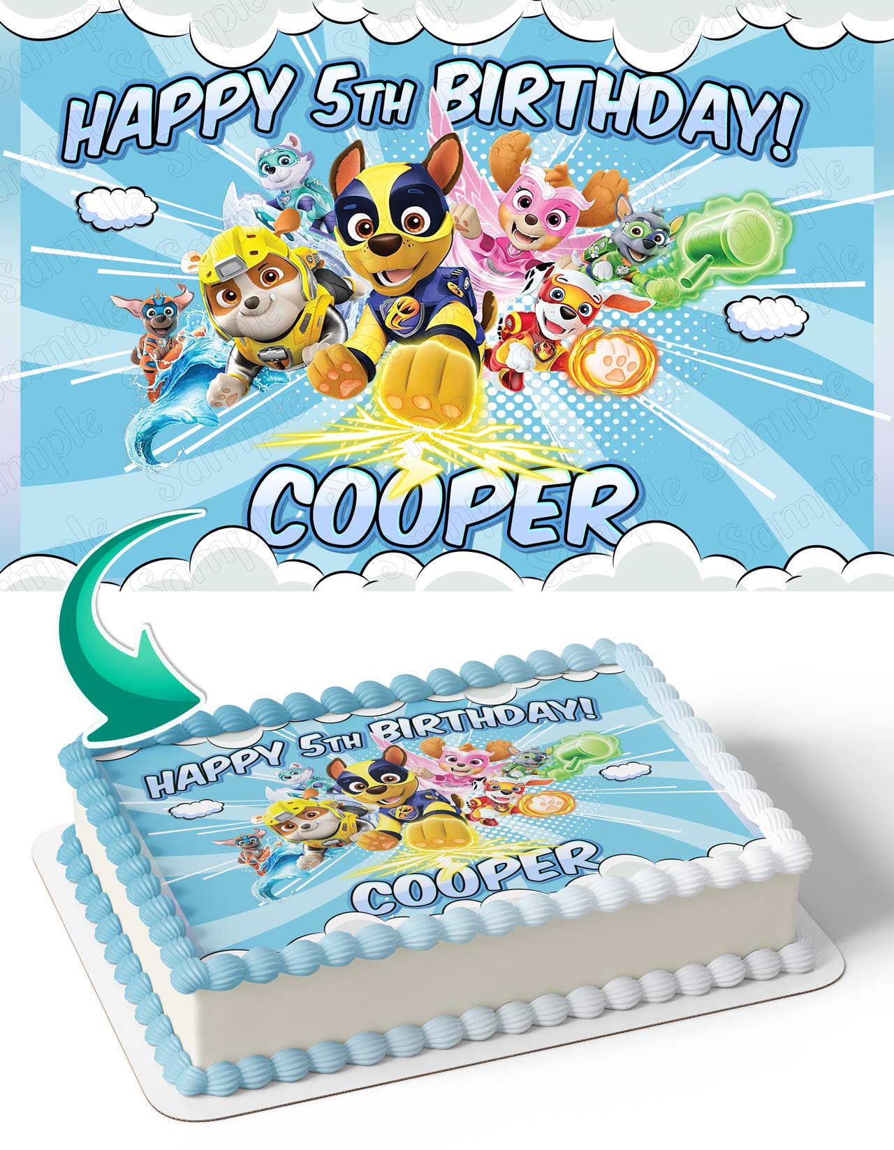 Paw Patrol Team Mighty Pups Edible Cake Toppers – Edible Cake Topper Corp